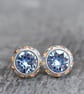 Stud Earrings, Cornflower Blue Aurora Borealis Swarovski Crystal Stud or clip on