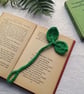 Crochet New Shoots Leaf Bookmark 100% Cotton Teacher Gift