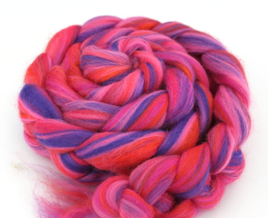 Day-Glo Blend Merino Combed Top 100g for Spinning and Felting