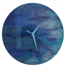 "Mystic Lake" Hand-Painted Fluid Art Wall Clock, Silent Home Decor Gift Idea
