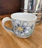 Handmade Ceramic Mug or Teacup: Hand Carved Floral Design - Image 3