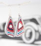 Dodge fordite earrings - rounded triangles - Image 1
