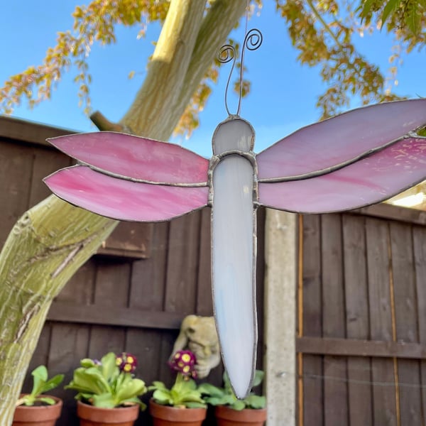 Stained glass dragonfly (large with reflexed wings).  Various colours