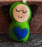 Green Angel Lavender Bag - Heart Embellishment - Image 1