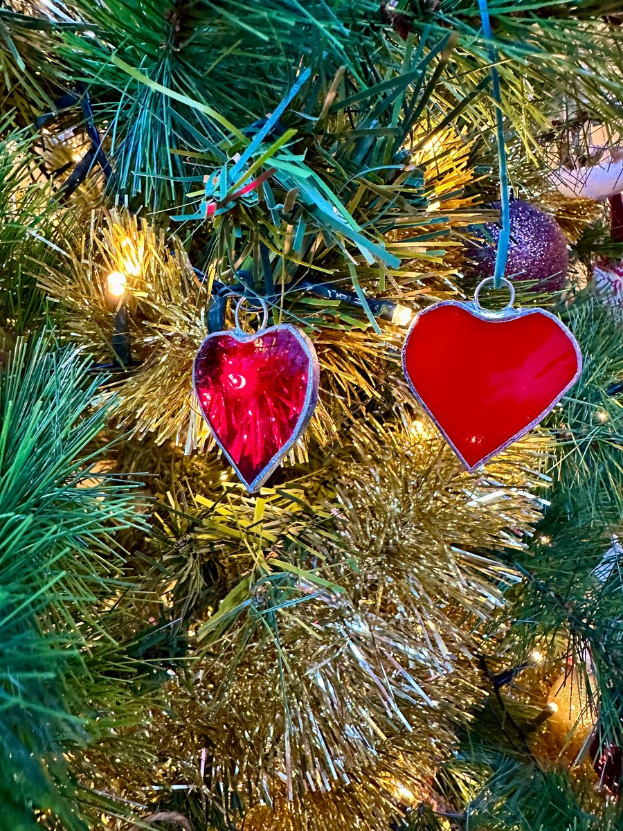 Stained glass small heart, RED