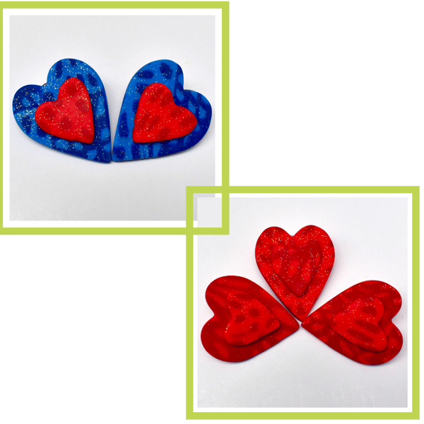 Polymer Clay Valentine's Day Heart Pins 