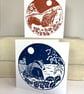 Badger card- Handprinted - Image 3