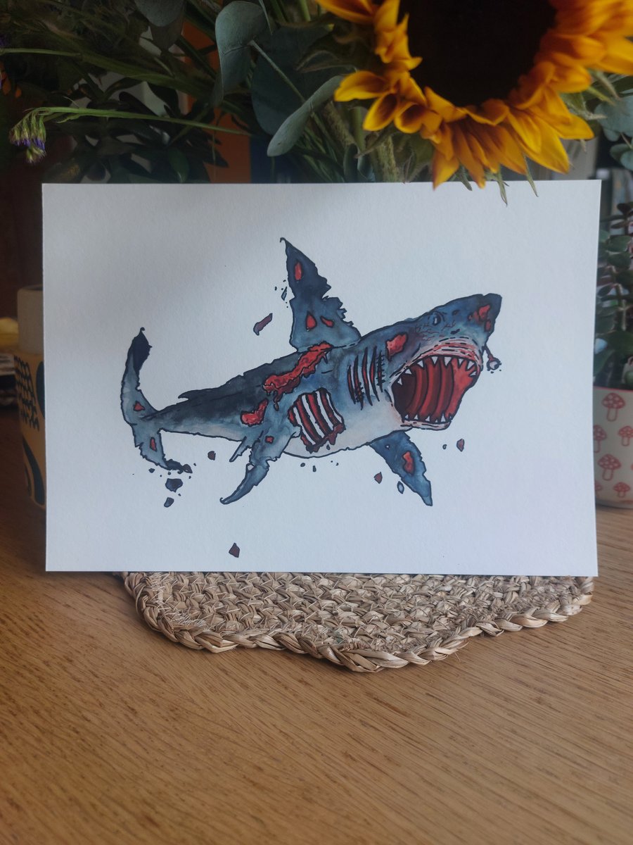 Zombie shark - Giclée print