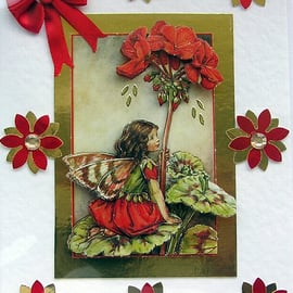 Fairy Hand Crafted 3D Decoupage Card - Blank for any Occasion (2554)