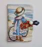 SOLD Sewing needle case with reclaimed cross stitch country scene - Image 3