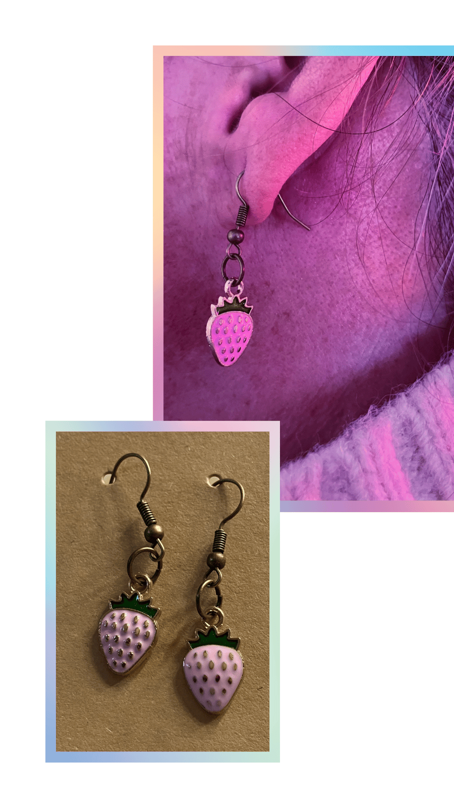 Pink Strawberry Earrings
