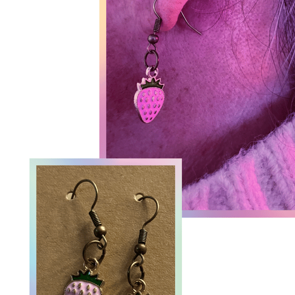 Pink Strawberry Earrings