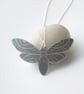 Moth pendant in grey and silver - Image 2