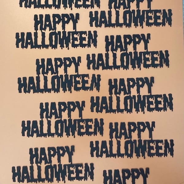 Happy Halloween Die Cut Sentiments: Black Cardstock Embellishments (Pack of 10)