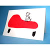 Terrier on a Chaise Longue Greeting Card