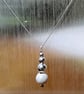 925 Sterling Silver Multi Bead Drop Pendant 18 Inch Necklace - Image 2