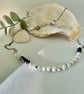 Perfectly Imperfect White Howlite and Matt black Hematite necklace