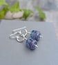 Sterling Silver Lilac Watercolour Lampwork Glass and Circle Earrings - JBJ1122