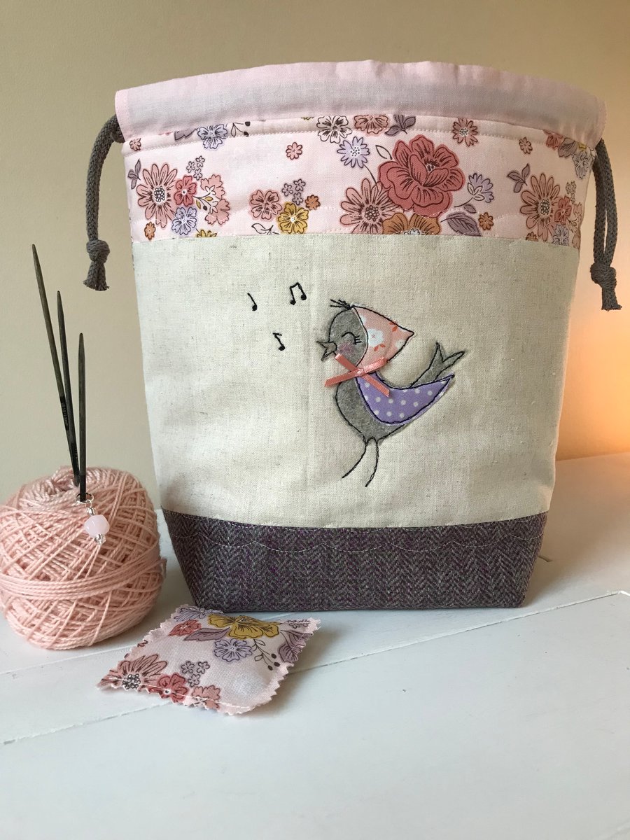 Sophie sparrow vintage floral project bag