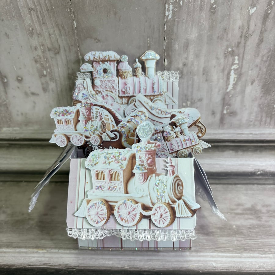 Christmas Card  Pink Parfait Gingerbread by Carolee Crafts DTP 0022