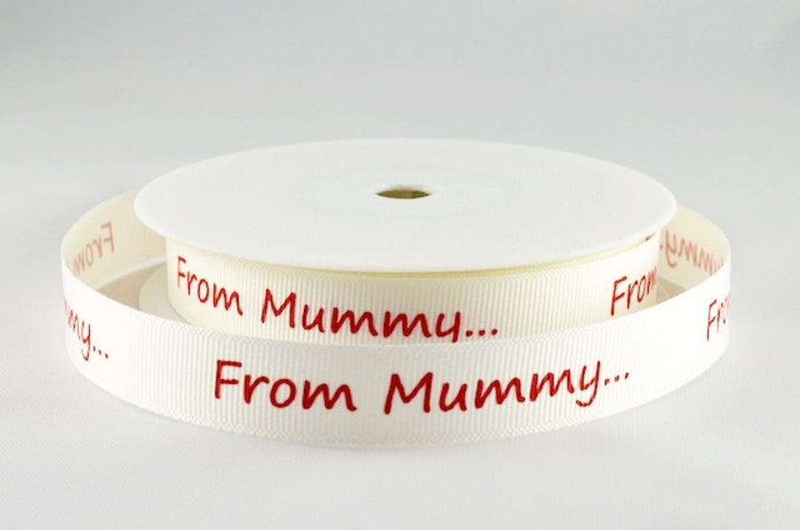Mummy grosgrain gift ribbon 15mm x 5 metres 