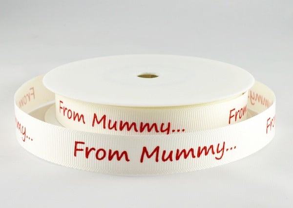 Mummy grosgrain gift ribbon 15mm x 5 metres 
