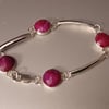 Sterling silver and ruby bracelet