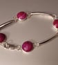 Sterling silver and ruby bracelet