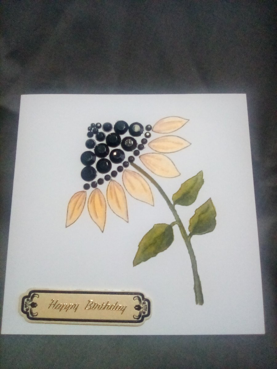 Unique floral watercolour handmade Birthday card