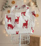 Christmas red stag shoulder tote shopping bag 