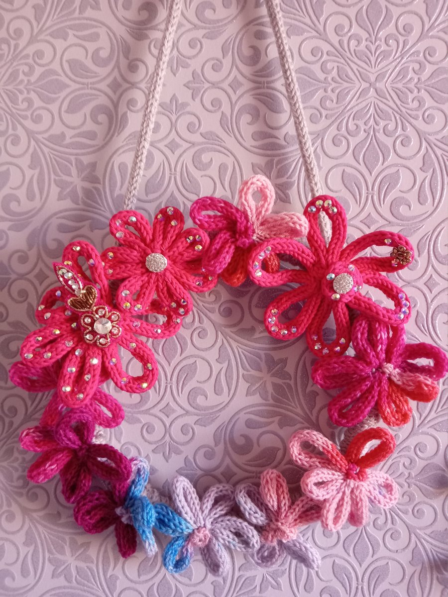 Small Colourful Floral Wreath Wall Hanging 