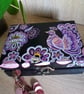 Wooden keepsake box handpainted with an ornamental bird and flowers.   - Image 7