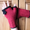 Hand knitted fingerless gloves wrist warmers