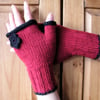 Hand knitted fingerless gloves wrist warmers