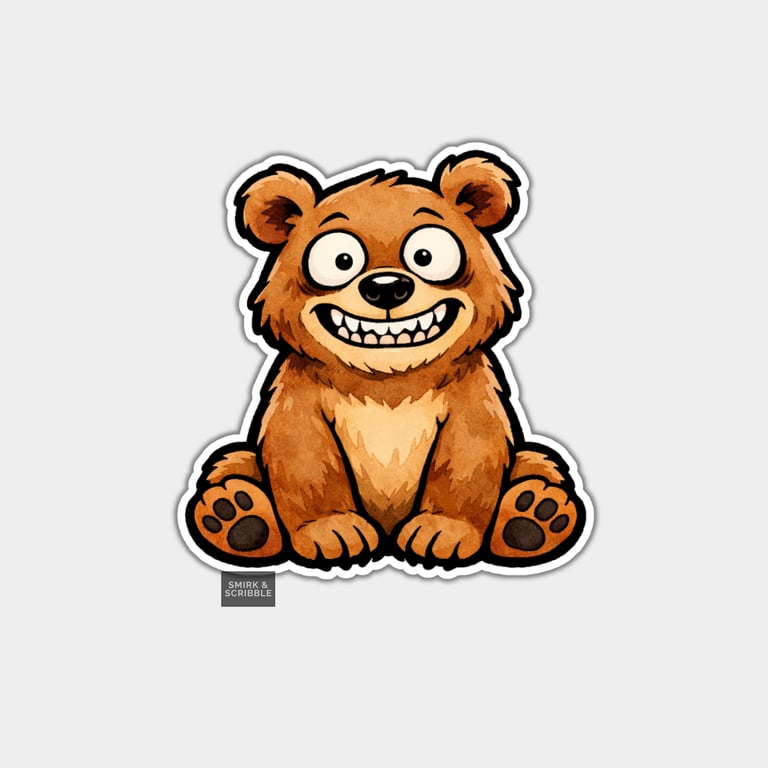 Funny Snarky Vinyl Sticker For Adults - Unhinged Bear