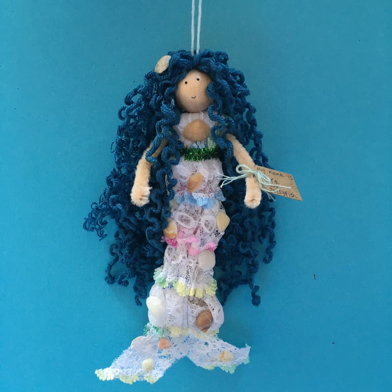 Mermaid Doll Hanging Decoration, Nora, Sea Themed Mermaid Gifts