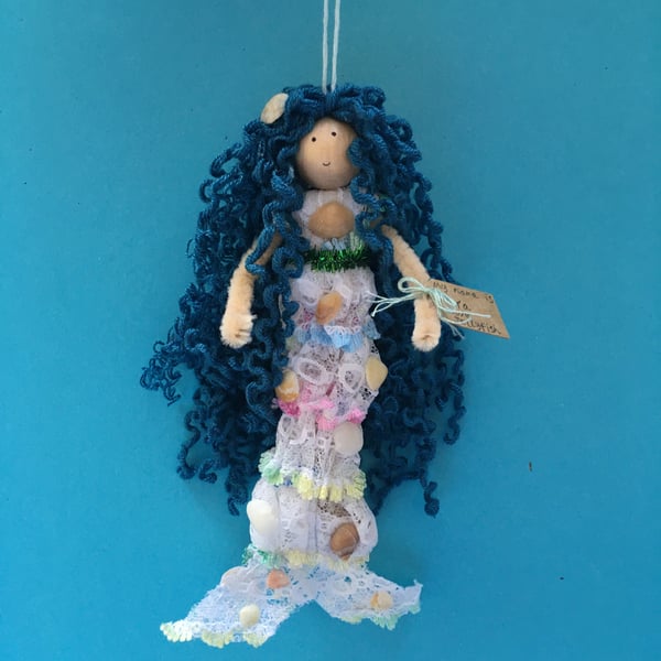Mermaid Doll Hanging Decoration, Nora, Sea Themed Mermaid Gifts