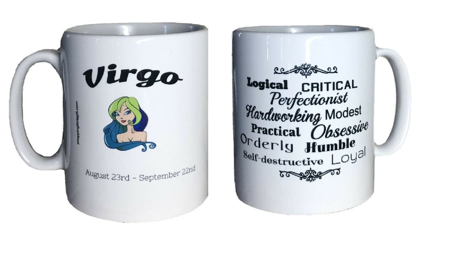 Virgo Star Sign Mug. Zodiac Mugs for Virgo's