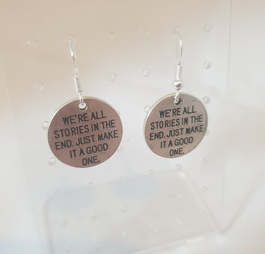 Doctor Who inspired stories earrings. 