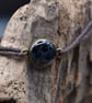 Harris Tweed Resin Bracelet, Blue, Adjustable Cotton Cord, Handmade in Scotland - Image 2