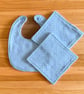Newborn Baby Boxed Gift Set-Bib & Matching Baby Wipes Bib-Blue Dots-BGS16