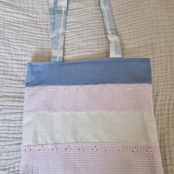 Handmade Trans Pride tote bag