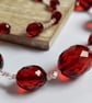 Garnet Glow Faceted Acrylic Beaded Necklace - Image 6