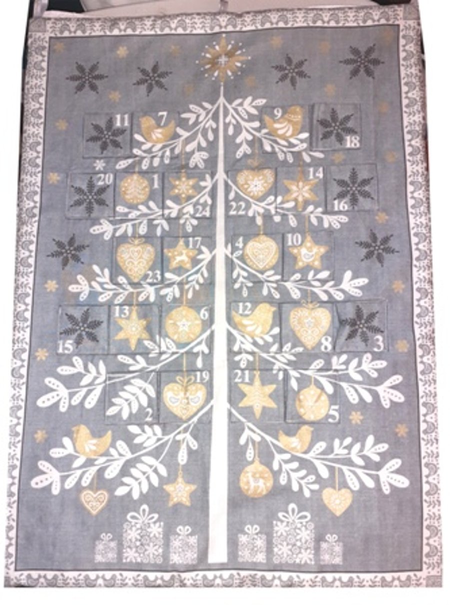 Silver Grey Scandi Christmas tree Advent Calendar