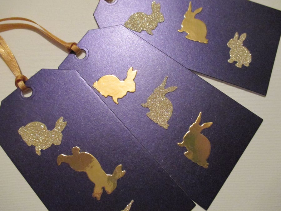 3x Bunny Rabbit Gift Tags ideal for Christmas or birthday presents