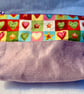 Hearts - Small zipped pouch for makeup, sewing kit, medication etc...