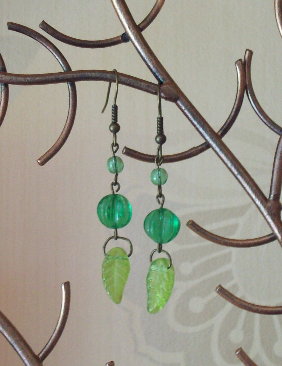 Sale- Spring green earrings