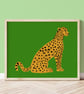 Sitting Leopard A4 Art Print - Image 3