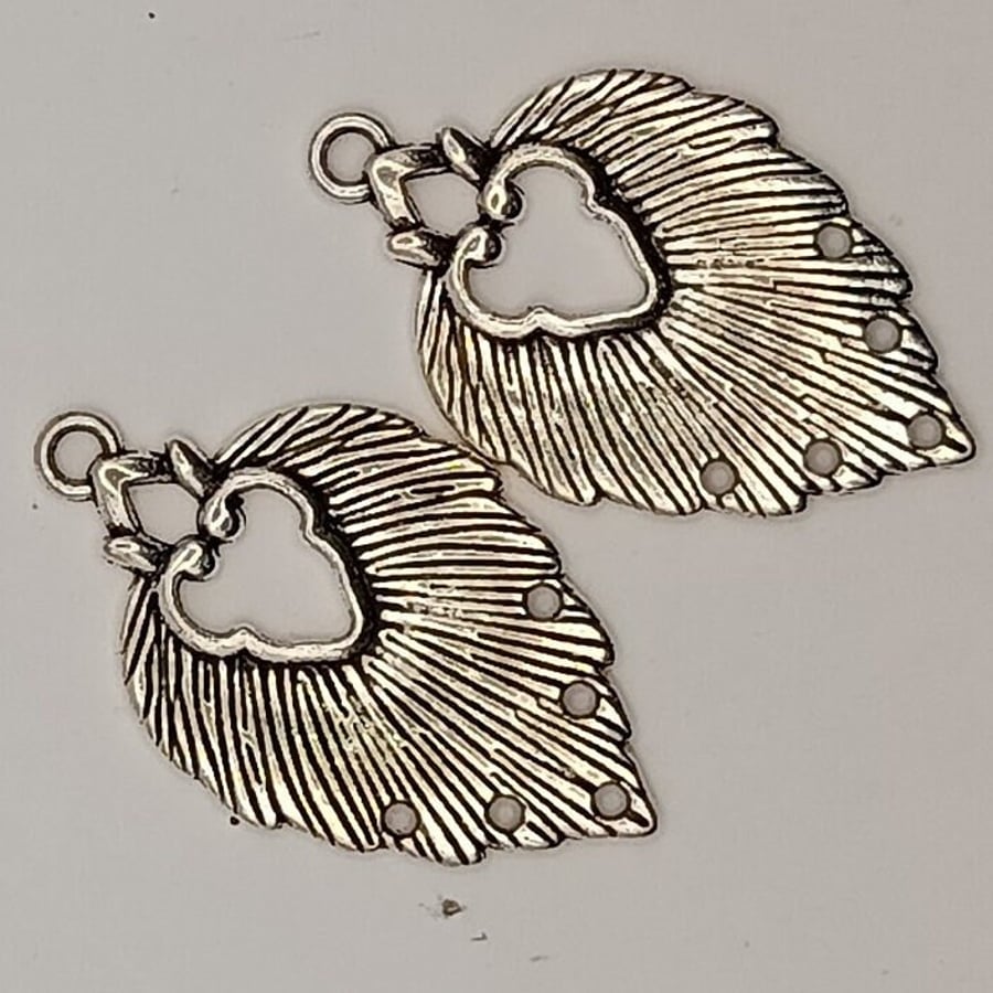 Silver Tone Earring Making Jewellery Findings (2) Pair Multi-hole