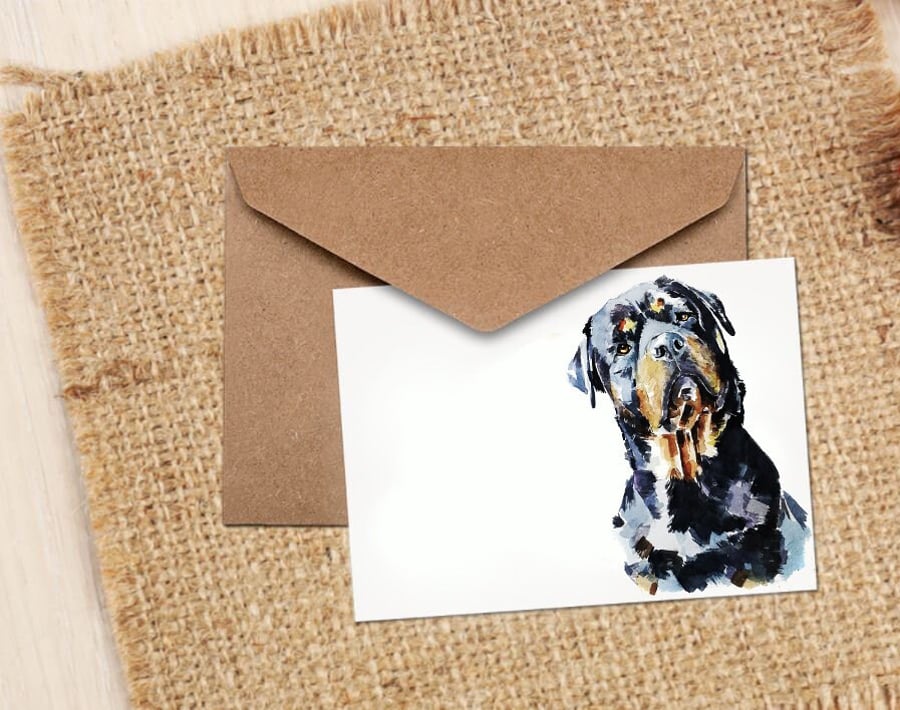 Rottweiler GreetingNote Card - Rottweiler card, Rottweiler Greeting card ,Rottie